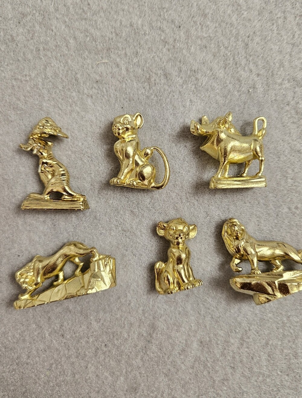 Monopoly The Lion King E6707 Replacement Gold Metal Tokens Set of 6